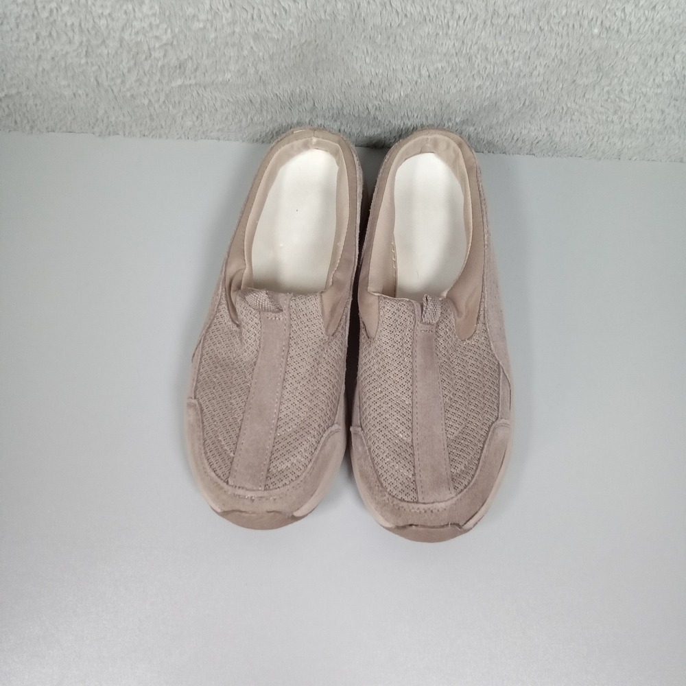 Sporto‎ Womens Taupe Suede Mesh Slip On Mules Walking Shoes Size 9